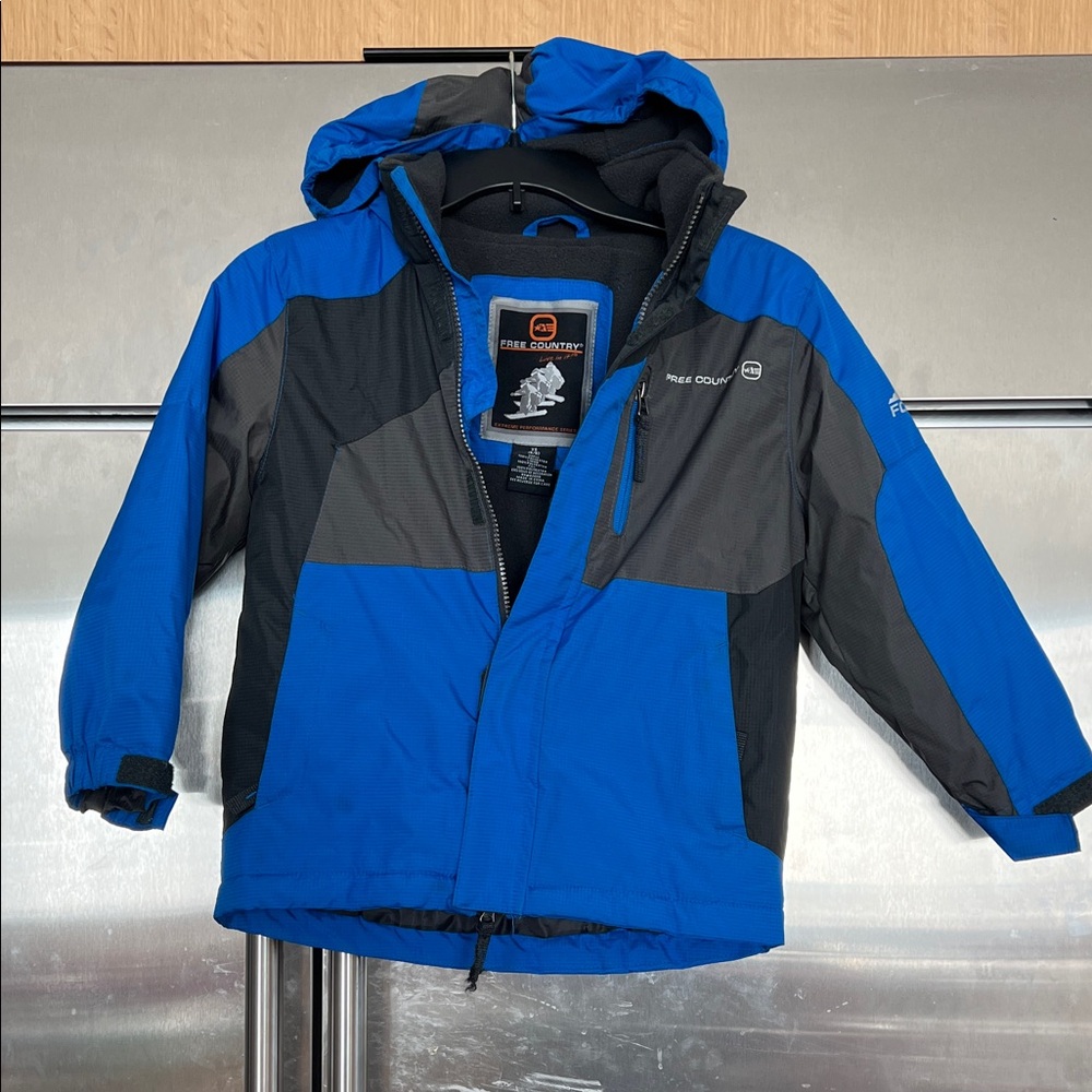 Free Country Kids Blue and Gray Raincoat